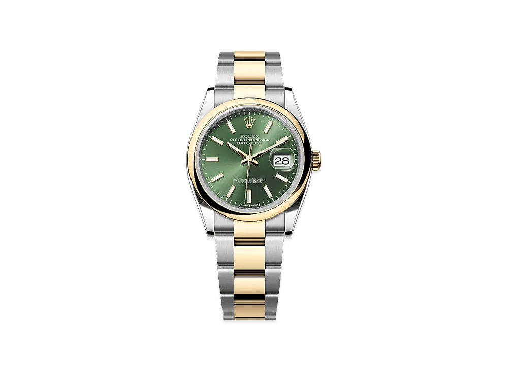 ROLEX Datejust 36 Oystersteel & Yellow Gold "Olive Green"