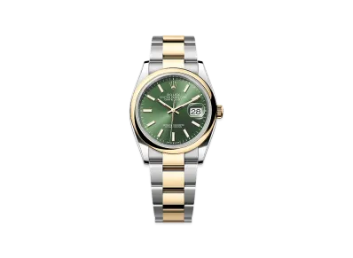 ROLEX Datejust 36 Oystersteel & Yellow Gold "Olive Green"