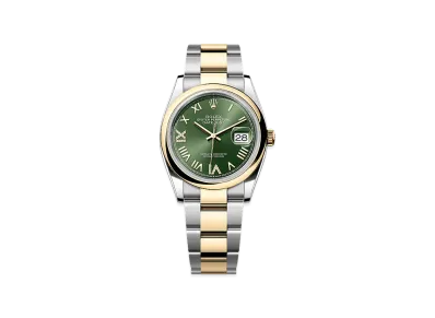 ROLEX Datejust 36 Oystersteel & Yellow Gold "Olive Green"
