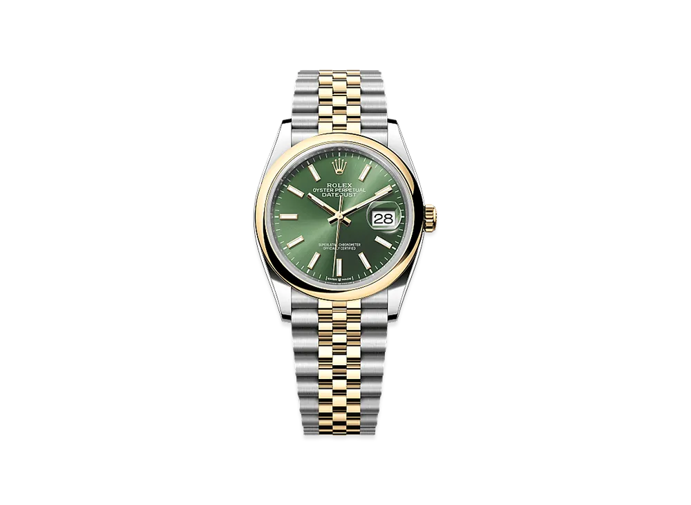 ROLEX Datejust 36 Oystersteel & Yellow Gold "Olive Green"