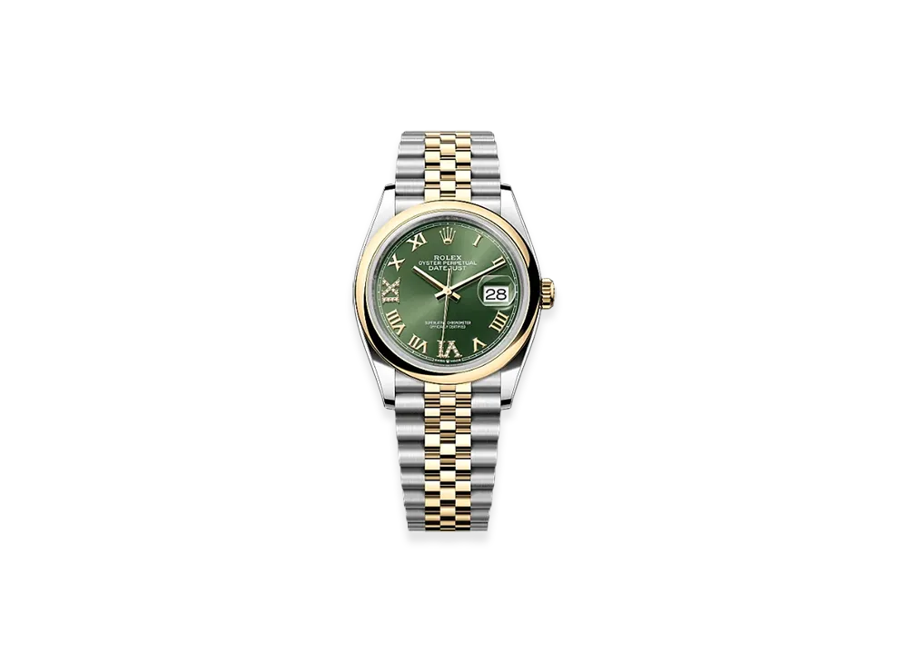 ROLEX Datejust 36 Oystersteel & Yellow Gold "Green"