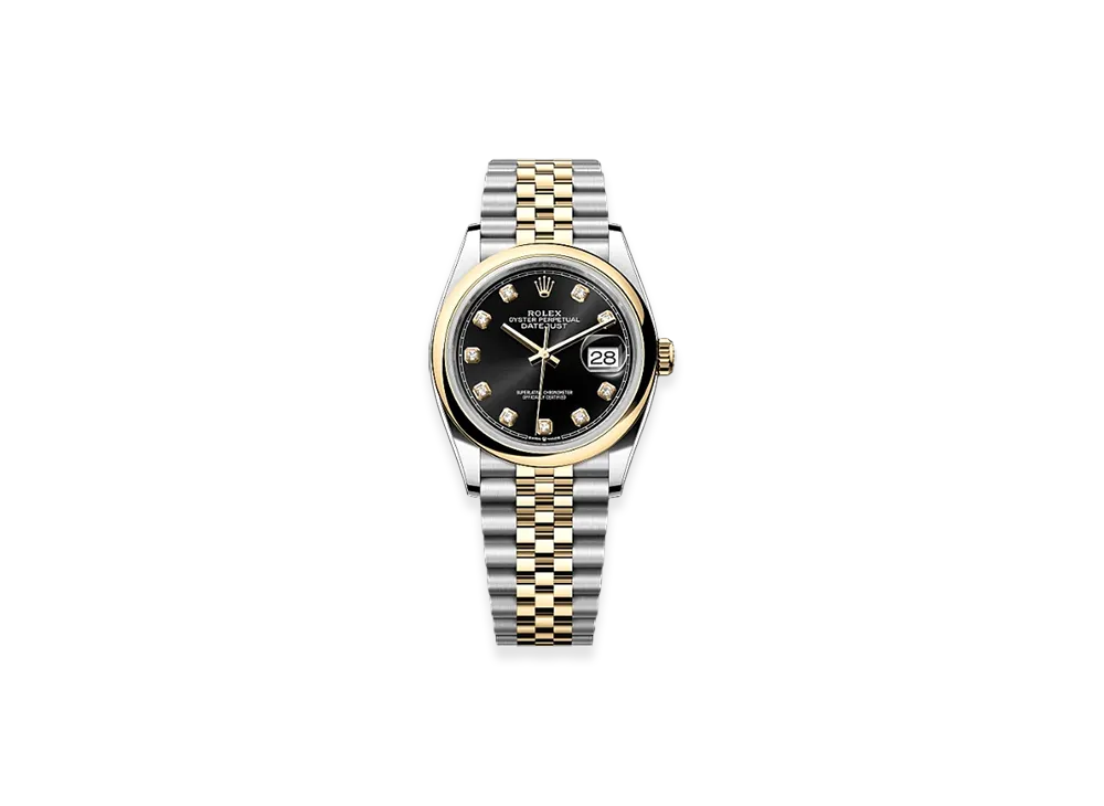 ROLEX Datejust 36 Oystersteel & Yellow Gold "Black"