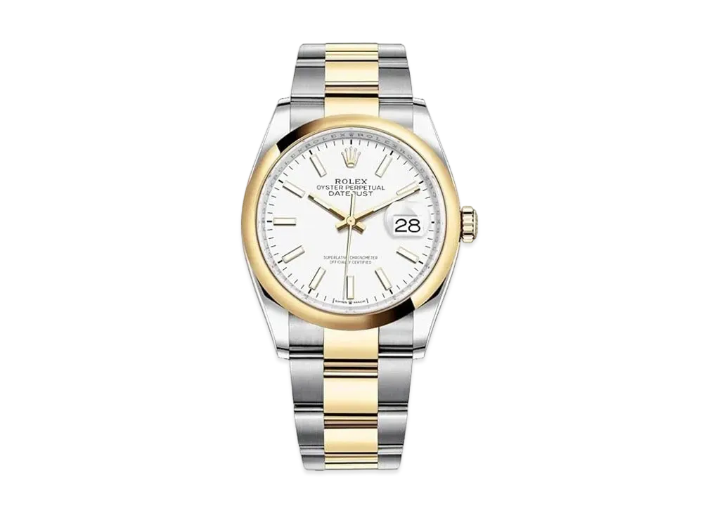 ROLEX Datejust 36 Oyster 36mm "White/Oyster Steel/Yellow Gold"
