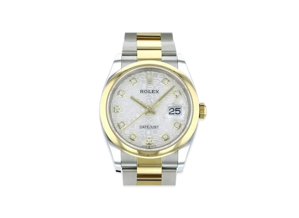 ROLEX Datejust 36 Oyster 36mm 10P Diamonds "Silver Computer/Oyster Steel/Yellow Gold"