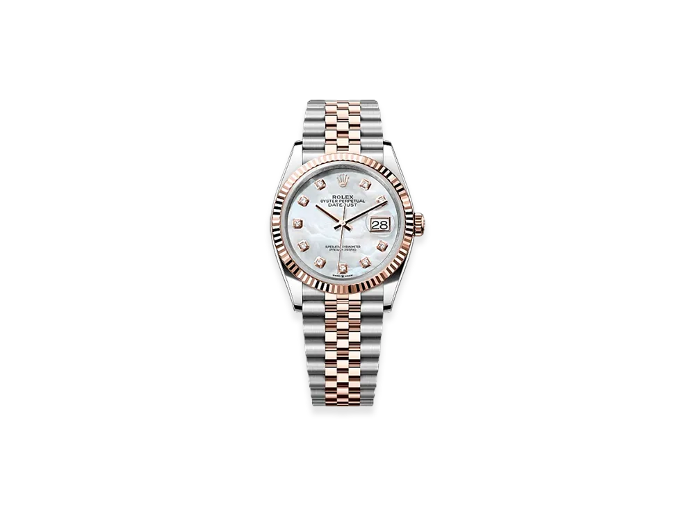 ROLEX Datejust 36 Oystersteel & Everose Gold "White"