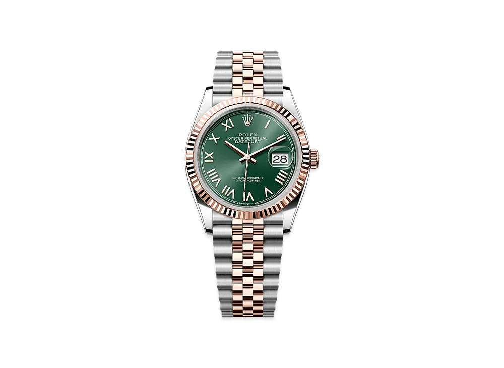 ROLEX Datejust 36 Oystersteel & Everose Gold "Mint Green"