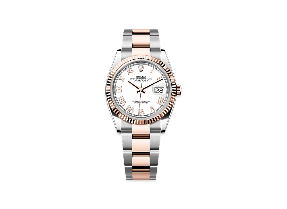ROLEX Datejust 36 Oystersteel & Everose Gold "White"