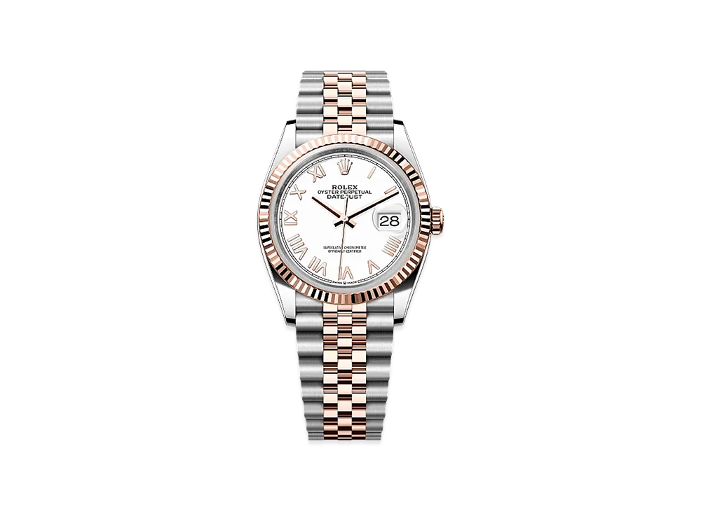 ROLEX Datejust 36 Oystersteel & Everose Gold "White"