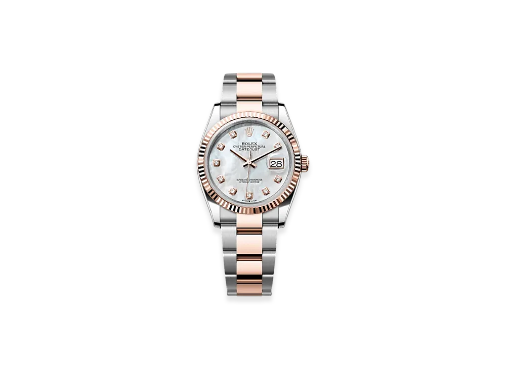 ROLEX Datejust 36 Oystersteel & Everose Gold "White"