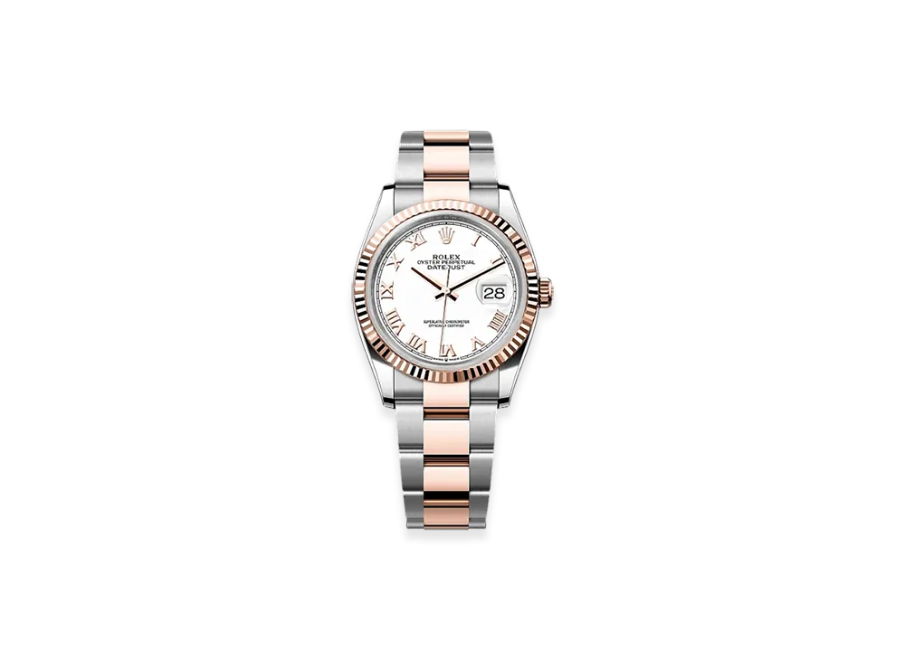 ROLEX Datejust 36 Oystersteel & Everose Gold "White"
