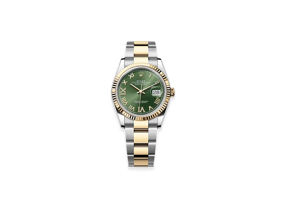 ROLEX Datejust 36 Oystersteel & Yellow Gold "Green"