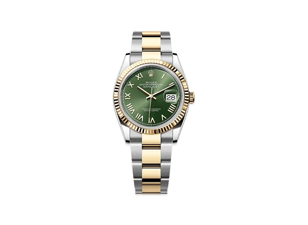 ROLEX Datejust 36 Oystersteel & Yellow Gold "Olive Green"