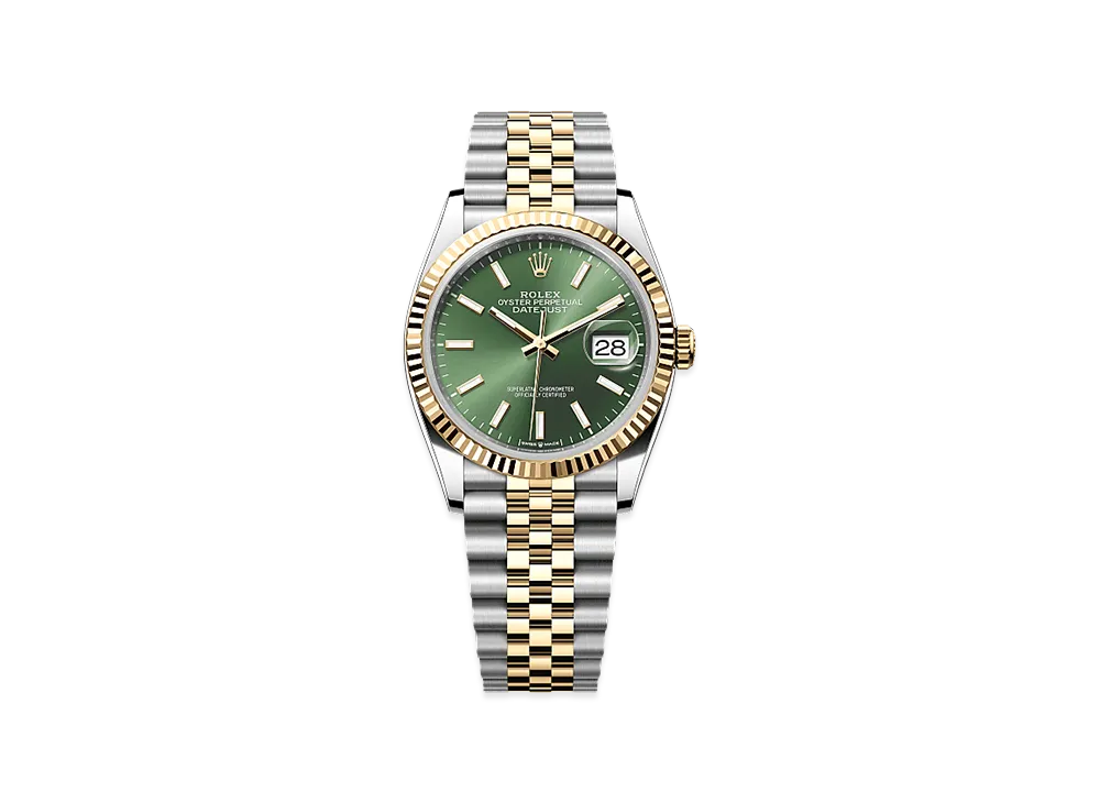 ROLEX Datejust 36 Oystersteel & Yellow Gold "Olive Green"