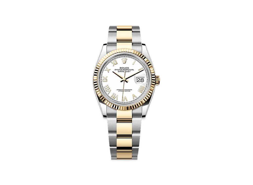 ROLEX Datejust 36 Oystersteel & Yellow Gold "White"