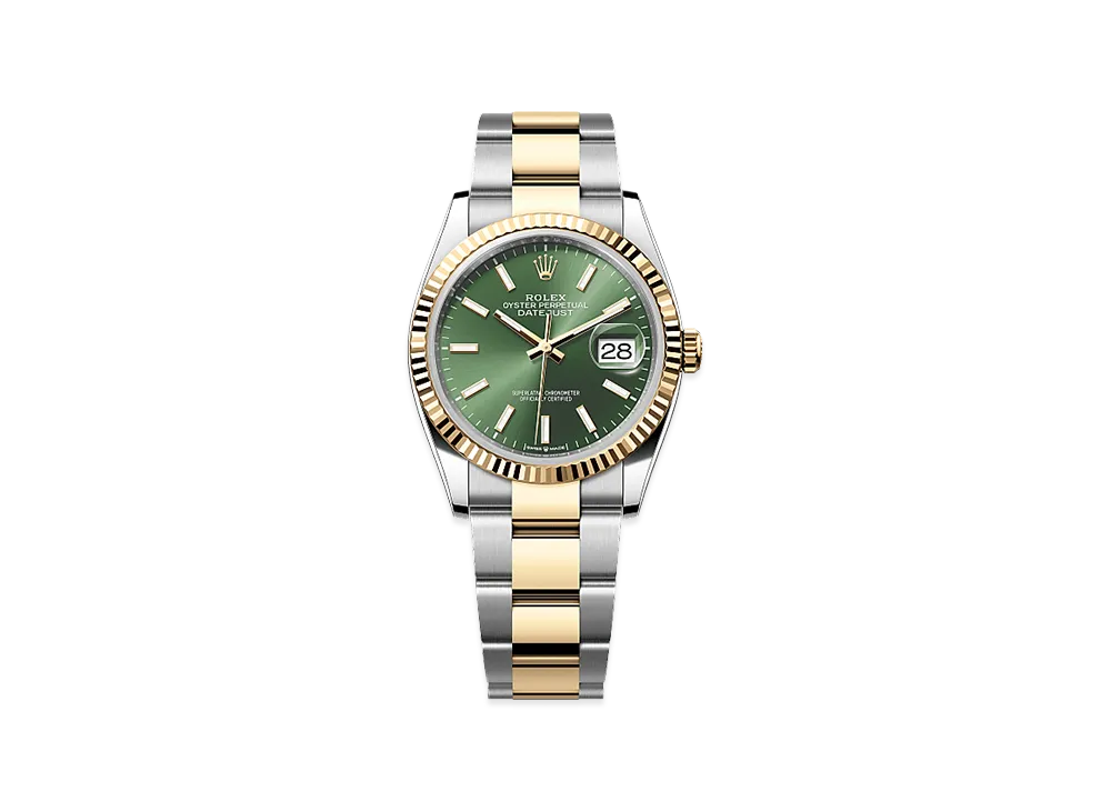 ROLEX Datejust 36 Oystersteel & Yellow Gold "Olive Green"