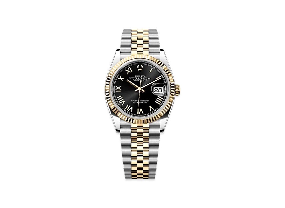 ROLEX Datejust 36 Oystersteel & Yellow Gold "Black"