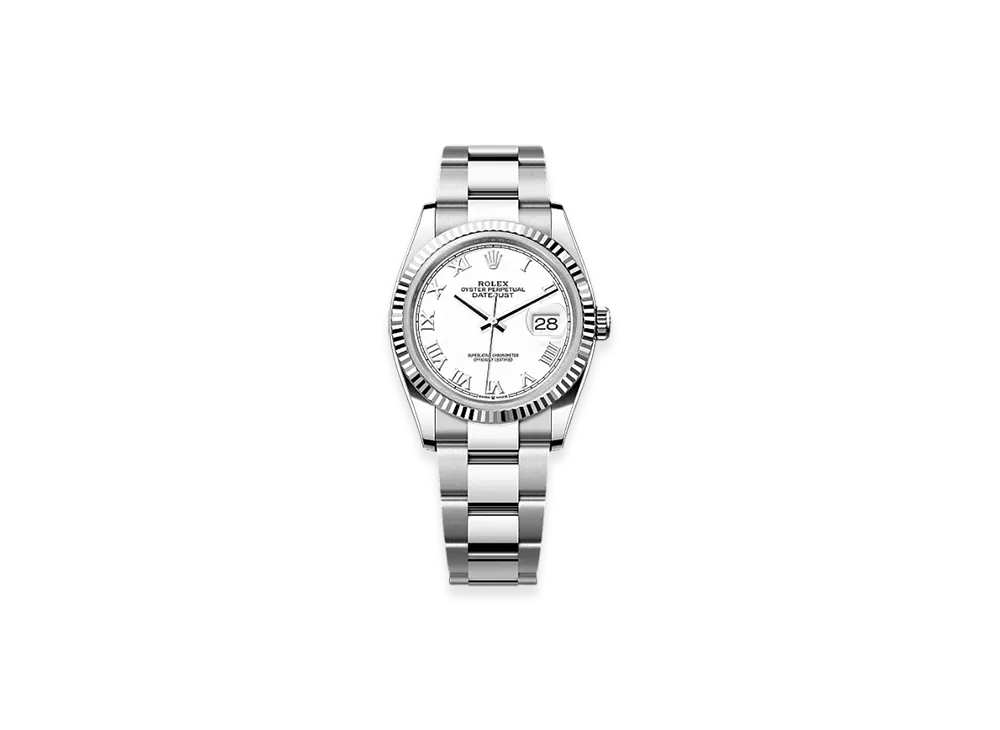 ROLEX Datejust 36 Oystersteel & White Gold "White"