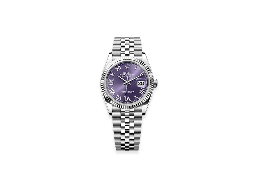 ROLEX Datejust 36 Oystersteel & White Gold "Purple"