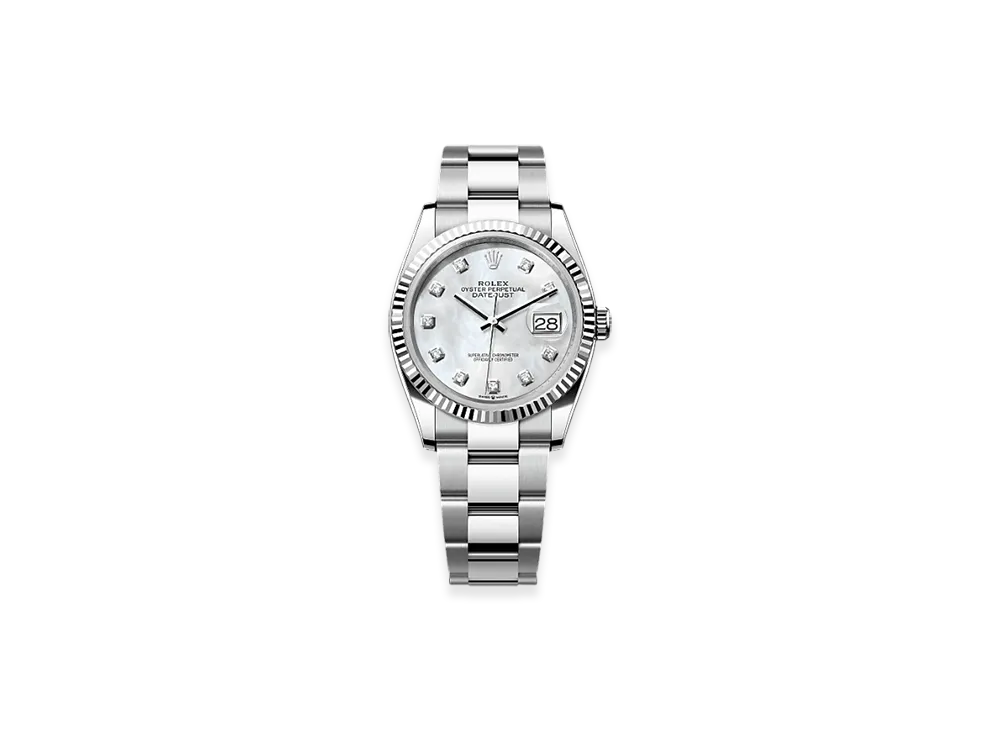 ROLEX Datejust 36 Oystersteel & White Gold "White"