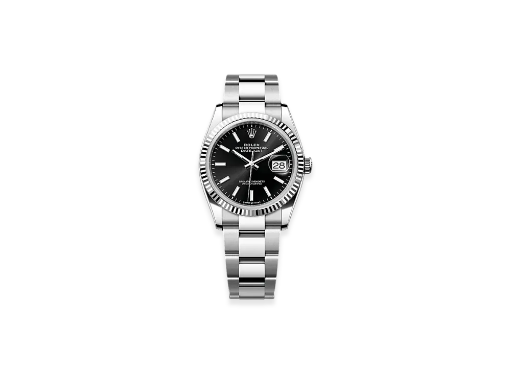 ROLEX Datejust 36 Oystersteel & White Gold "Black"