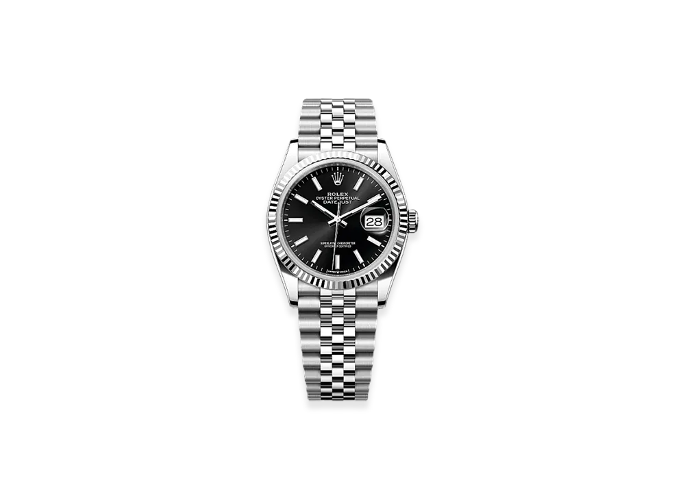 ROLEX Datejust 36 Oystersteel & White Gold "Black"