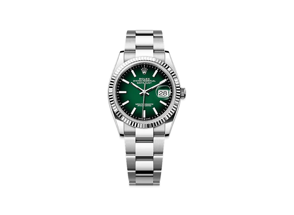 ROLEX Datejust 36 Oystersteel & White Gold "Green Ombre"
