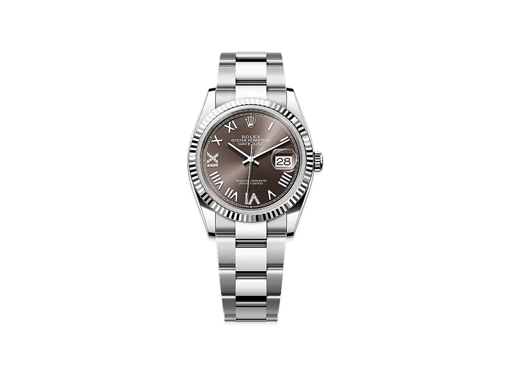 ROLEX Datejust 36 Oystersteel & White Gold "Dark Gray"