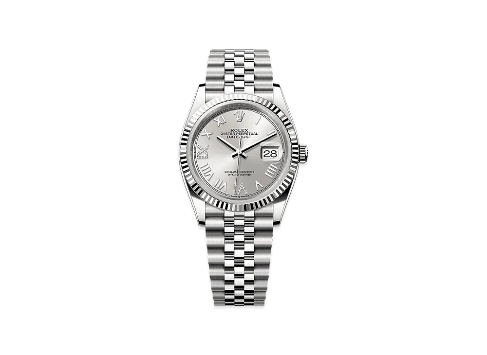 ROLEX Datejust 36 Oystersteel & White Gold "Silver"