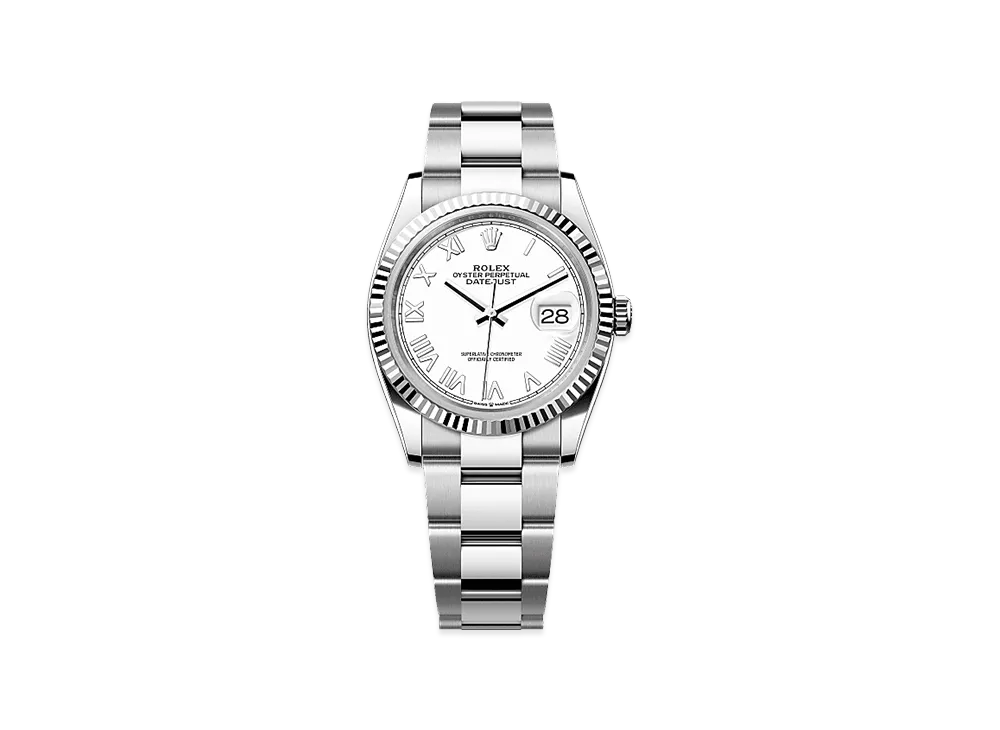 ROLEX Datejust 36 Oystersteel & White Gold "White"