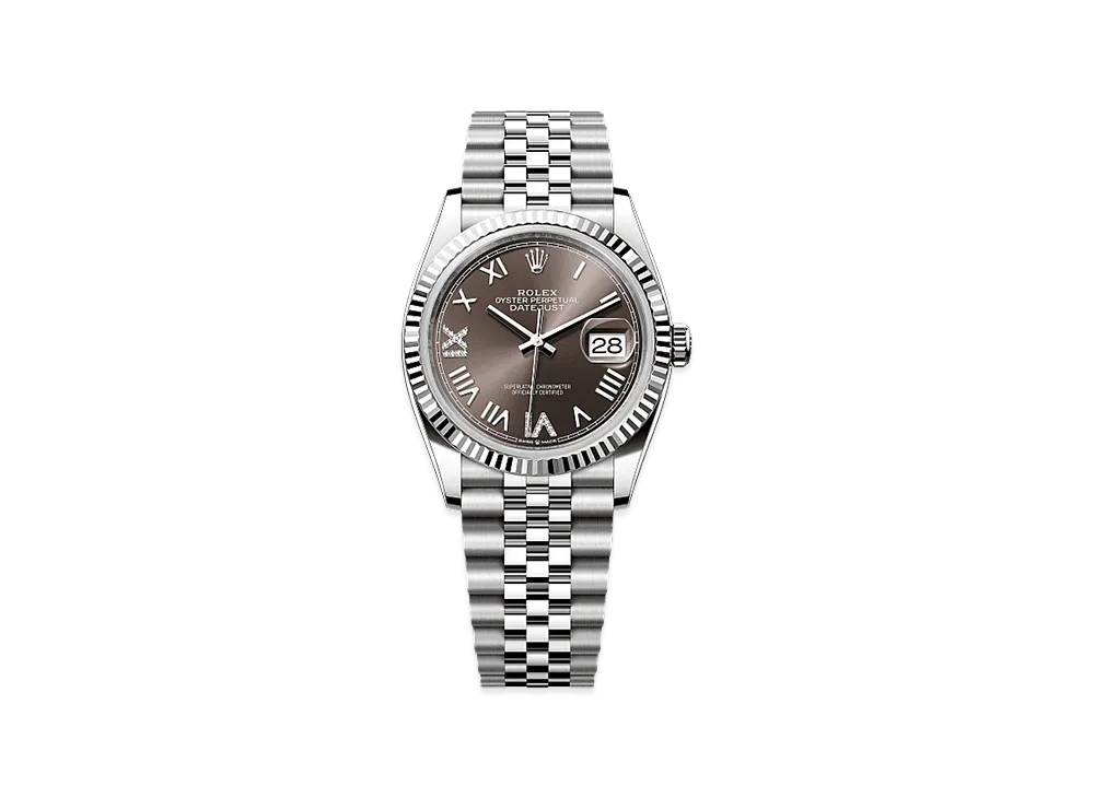 ROLEX Datejust 36 Oystersteel & White Gold "Dark Gray"