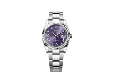 ROLEX Datejust 36 Oystersteel & White Gold "Aubergine"