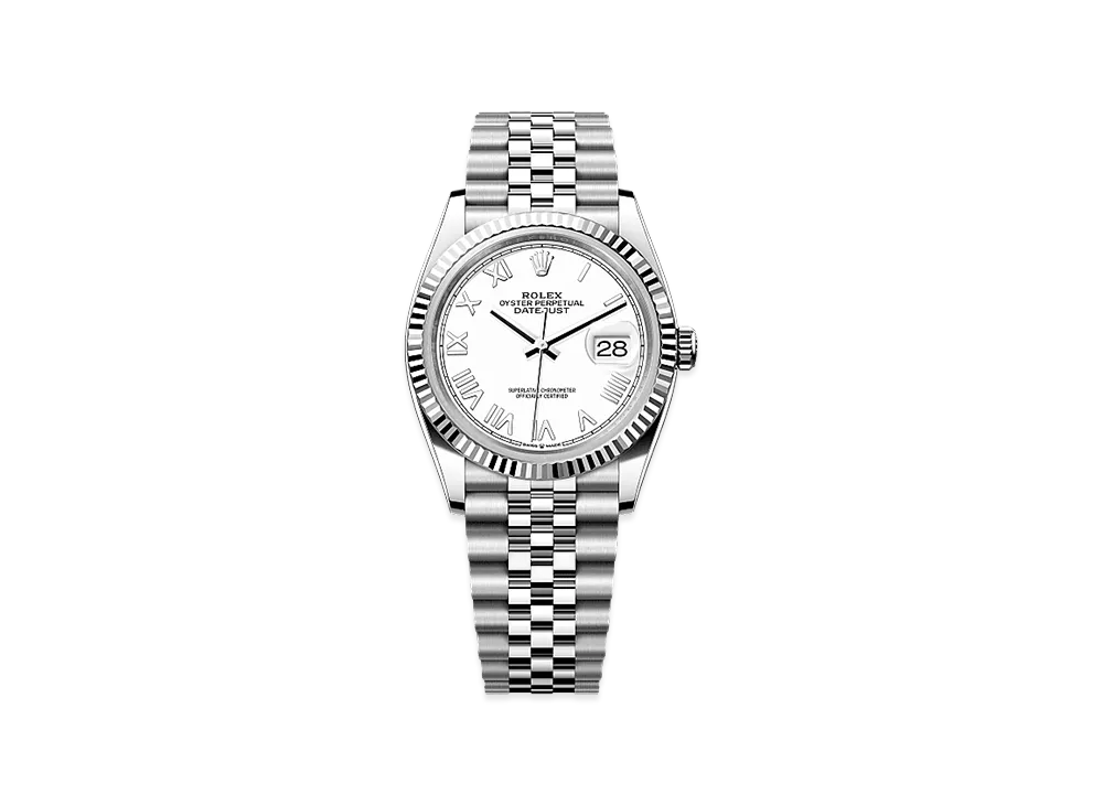 ROLEX Datejust 36 Oystersteel & White Gold "White"