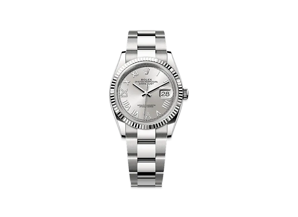 ROLEX Datejust 36 Oystersteel & White Gold "Silver"