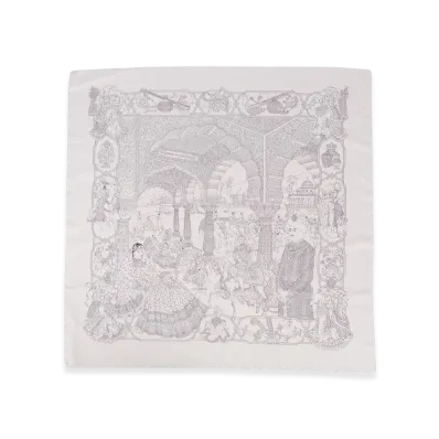 Hermes Scarf 90 Splendeur Des Maharajas "Light Blue"