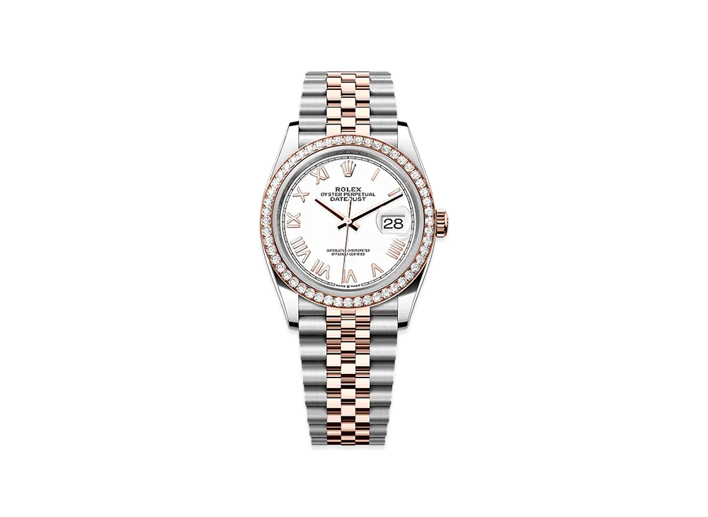 ROLEX Datejust 36 Oystersteel & Everose Gold Diamond "White"