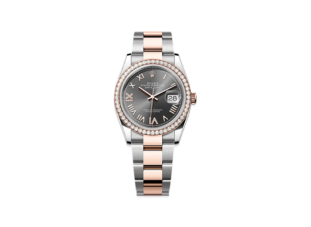 ROLEX Datejust 36 Oystersteel & Everose Gold Diamond "Slate"