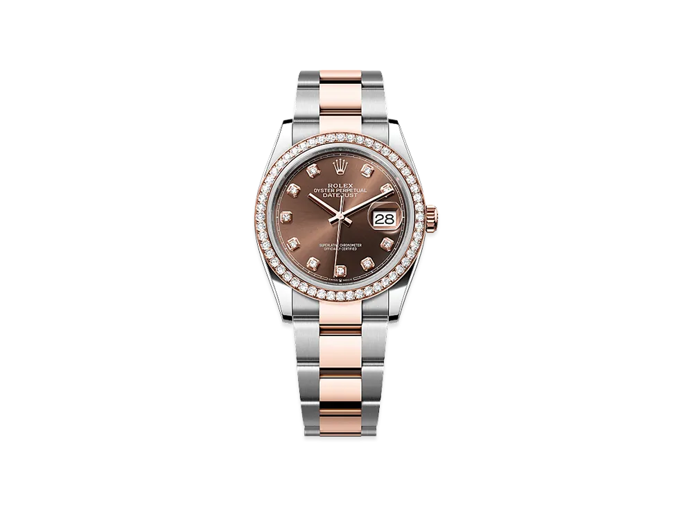 ROLEX Datejust 36 Oystersteel & Everose Gold Diamond "Chocolate"