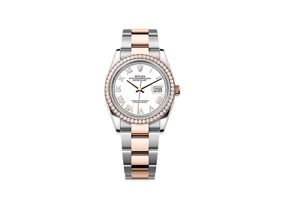 ROLEX Datejust 36 Oystersteel & Everose Gold Diamond "White"