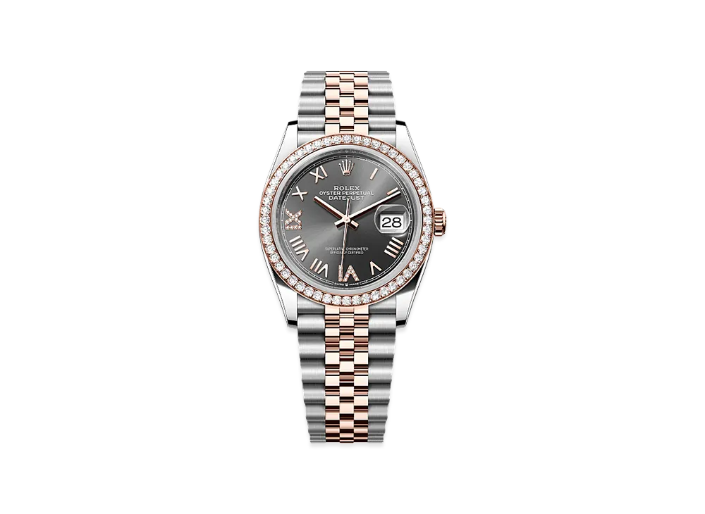 ROLEX Datejust 36 Oystersteel & Everose Gold Diamond "Slate"