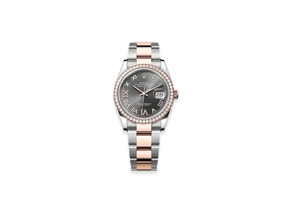 ROLEX Datejust 36mm Oystersteel & Everose Gold Diamond 126281RBR "Slate"