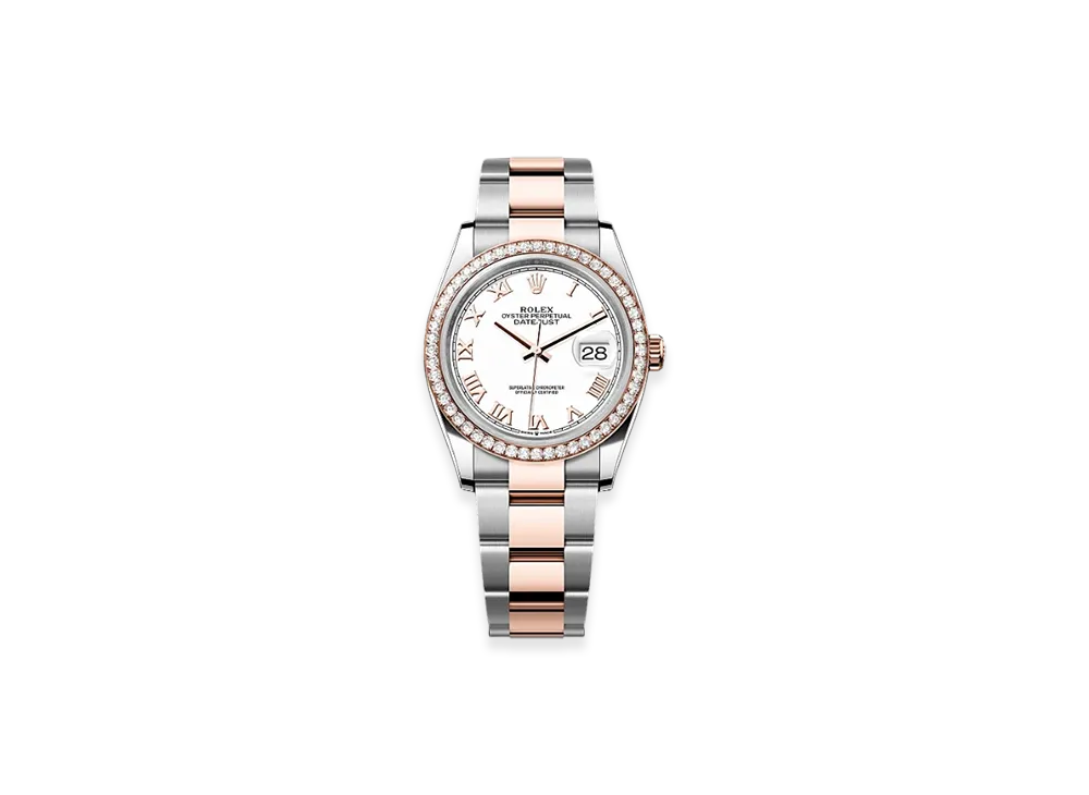 ROLEX Datejust 36mm Oystersteel & Everose Gold Diamond 126281RBR "White"