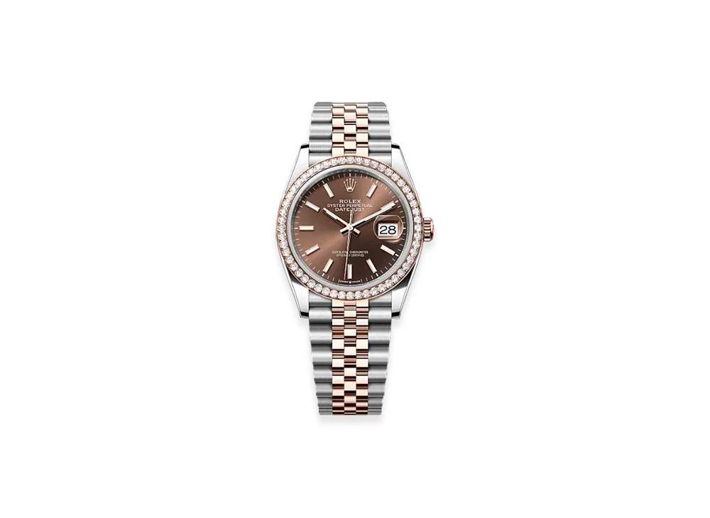ROLEX Datejust 36mm Oystersteel & Everose Gold Diamond 126281RBR "Chocolate"