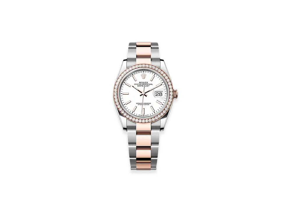 ROLEX Datejust 36mm Oystersteel & Everose Gold Diamond 126281RBR "White"