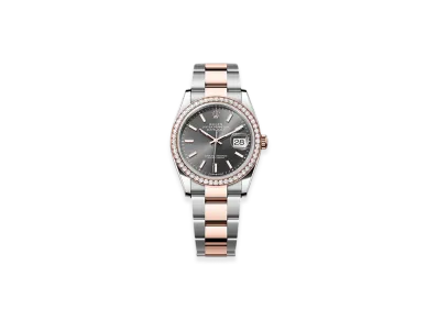 ROLEX Datejust 36mm Oystersteel & Everose Gold Diamond 126281RBR "Slate"
