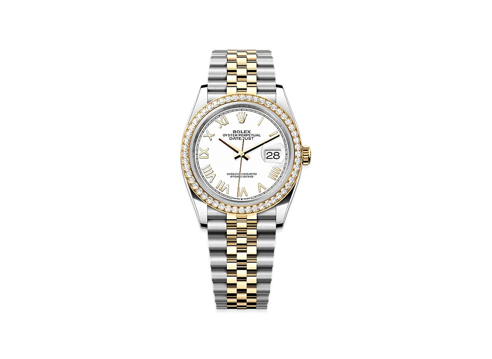 ROLEX Datejust 36 Oystersteel & Yellow Gold Diamond "White"