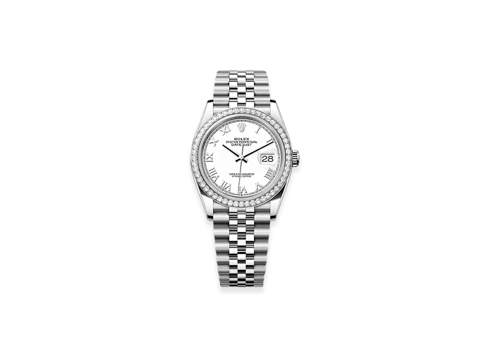 ROLEX Datejust 36 Oystersteel & White Gold Diamonds "White"