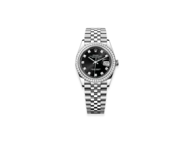 ROLEX Datejust 36 Oystersteel & White Gold Diamonds "Black"