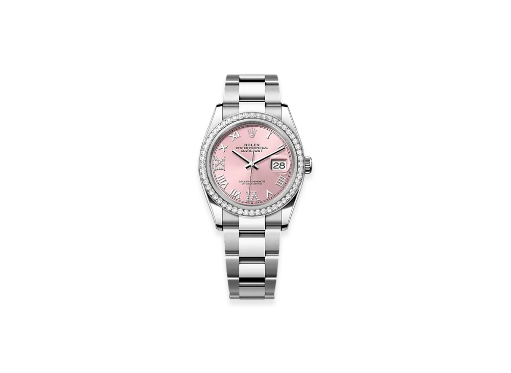 ROLEX Datejust 36 Oystersteel & White Gold Diamonds "Pink"