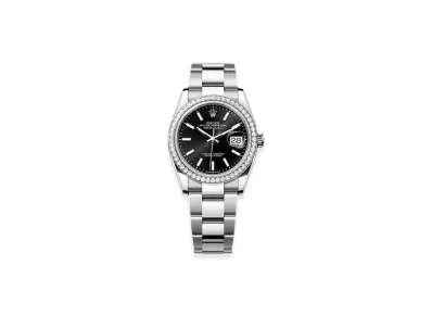 ROLEX Datejust 36 Oystersteel & White Gold Diamonds "Black"