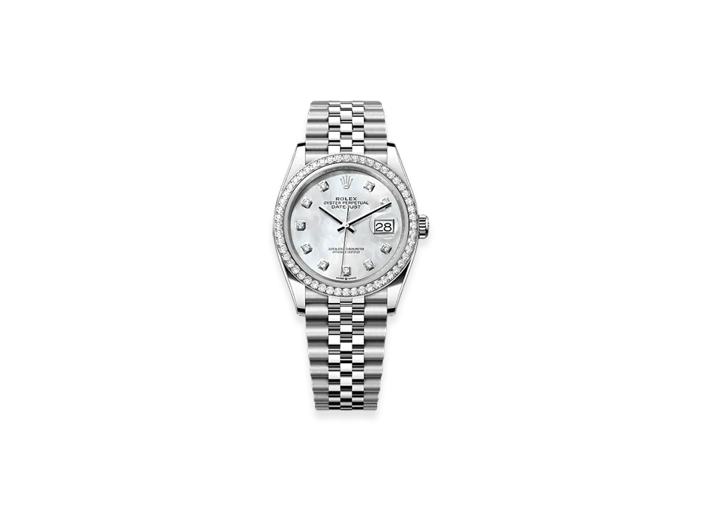 ROLEX Datejust 36 Oystersteel & White Gold Diamonds "White"